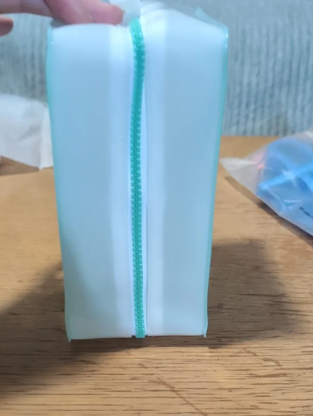 Ulta Beauty Teal and White Glossy Travel Cosmetic Bag